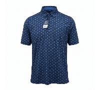 Island Green All over Highland Cow Print Polo Shirt - Navy - M Size: M