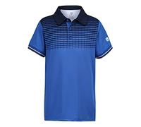 Island Green Boys Graded Print Polo Wicking Breathable Top Golf Shirt, Marine, 9-10 Years EU
