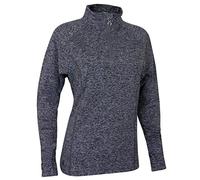 Island Green Golf IGLMID1908 Ladies Zip Neck Mid Layer Thermal Golf Jumper Sweater, Grey Marl, 18