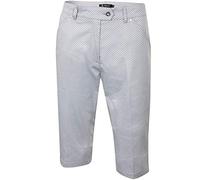 Island Green Golf IGLSHO1868 Womens Sports Spotted Design Bermuda Shorts, Silver Grey/Black, Size 16