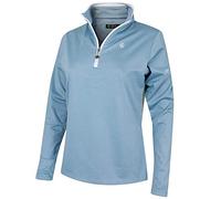 Island Green Golf IGLTOP1686AW Womens Breathable Half Zip Up Thermal 2 Way Stretch Sports Top, Duck Egg, Size 10