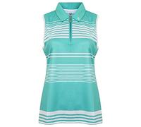 Island Green Golf IGLTS1676 Womens Breathable Moisture Wicking Lightweight 1/2 Zip Sleeveless Polo Shirt Sports Top, Turquoise, Size 12