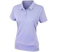 Island Green Golf IGLTS1796 Ladies Breathable Moisture Wicking Lightweight Short Sleeve Polo Shirt Sports Top With Silver Print Detail, Frosted Lavender, Size 18