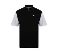 Island Green Golf IGTS1646 Mens Cotton Contrast Sleeve Polo Shirt Sports Top, Black, 2X-Large