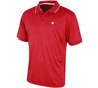 Island Green Golf IGTS1700 Mens Contrast Tipped Collar CoolPass Breathable Wicking Polo Shirt Sports Top, Red, 2X-Large