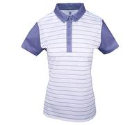 Island Green Golf Ladies Contrast Sleeve Breathable Moisture Wicking Flexible Polo Shirt Polo Shirt - Lavender/White, Size 12