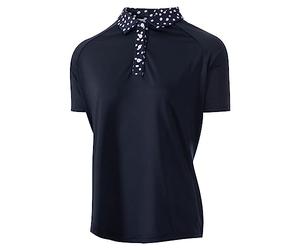 Island GREEN Golf Women's Breathable Quick Dry Moisture Wicking Polo Shirts, Navy/White, M