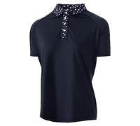 Island GREEN Golf Women's Breathable Quick Dry Moisture Wicking Polo Shirts, Navy/White, S