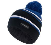 Island Green IGHAT2135 Mens Knitted Bobble Hat with Soft Inner Band Beanie Hat, Black/Navy, One Size