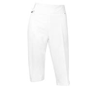 Island Green IGLSHO2083 Ladies Fit 4-Way Stretch Wicking City Bermuda Pull on 3/4 Shorts, White, X-Large