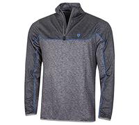 Island Green IGTL2010 Men's Golf Contrast Yoke 1/4-Zip Wicking Breathable Top Layer, Grey Marl/Charcoal Marl, Large