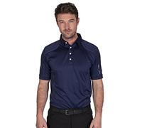 Island Green IGTS1648 Mens Top Stitch Performance CoolPass Golf Polo Shirt, Navy, S