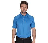 Island Green IGTS1648 Mens Top Stitch Performance CoolPass Golf Polo Shirt, Sky Azure, L