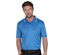 Island Green IGTS1899 Mens Back Yoke Detail Stretch Quick Dry Performance Golf Polo Shirt, Sky Azure, Medium