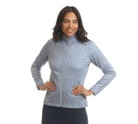 Island Green Ladies Full Zip Long Sleeve Leaf Print Windstopper Top Layer, Stone, XL