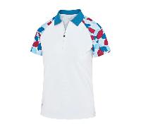 Island Green Ladies Polo Leaf Print - White - S Size: Small