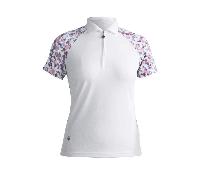 Island Green Ladies Ribbed Polo Leopard Print White - Xl Size: XL