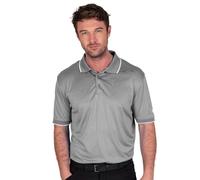 ISLAND GREEN -Men Performance Polo SILVER GREY Medium Size: Medium