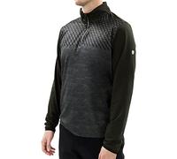 Island Green Men's 1/4 Zip Top Layer with Heat Welded Padded Yoke Sweater, Black/Charcoal Marl, Medium