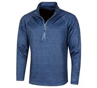 Island GREEN Mens 1/4 Zip Raglan Sleeve Top Layer Sweater, Navy Marl/Marine, S UK
