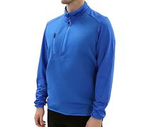 Island GREEN Mens 1/4 Zip Top Layer With Heat Welded Padded Yoke Sweater, Marine/Turquoise, L UK