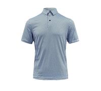 Island Green Men's All Over Geo Print Golf Polo Shirt in Blue | Size: Medium Island Green Blue M