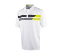 Island Green Men's Asymmetric Print UV Protection Golf Polo Shirt in White | Size: XL Island Green White XL