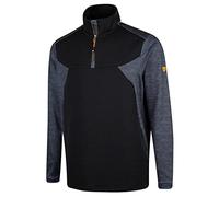 Island GREEN Mens Contrast Panel Sweater - Black Marl - L