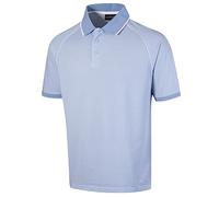 Island GREEN Men's CoolPass Stretch Quick Dry Breathable Polo Shirts, Sky Blue/White, M