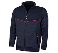 Island GREEN Mens Full Zip Through Quilted Jacket - Navy/Red - M