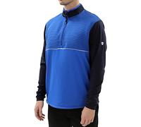 Island GREEN Men's Golf Breathable Long Sleeve Top Moisture Wicking Midlayer, Navy/Marine/White, Medium