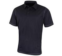 Island Green Men's Golf Contrast Stitch Moisture Wicking Flexible Polo Shirt Top, Black/White, 2X-L