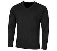 Island GREEN Mens V Neck Knit Sweater - Black - L