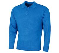 Island Green Men's Golf IGKNT2062 Supersoft Fine Knit Placket Sweater, Marine, Large