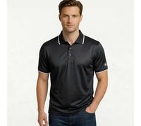 Island Green Men's Golf Polo Shirt with 2 Way Stretch Breathable Fabric Moisture Wicking Quick-Dry Short Sleeve Sports T-Shirt for Men Adults Outdoor Running Gym and Work (Carbon Black, 2X-Large)