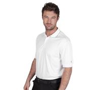 Island Green Men's Golf Polo Shirt with 2 Way Stretch Breathable Fabric Moisture Wicking Quick-Dry Short Sleeve Sports T-Shirt for Men Adults Outdoor Running Gym and Work (White, Medium)