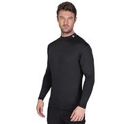 Island GREEN Mens Long Sleeve Stretch Compression Thermal Golf Base Layer, Black, Large