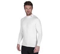 Island Green Mens Long Sleeve Stretch Compression Thermal Golf Base Layer, White, Medium