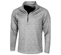 Island GREEN Men's Men's 1/4 Zip Raglan Sleeve Top Layer Sweater, Light Grey Marl/Charcoal, XL UK
