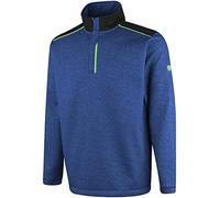 Island GREEN Mens Padded Yoke Top Layer Seam Pockets Thermal Golf Sweater Pullover Royal/Blue Large