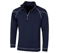 Island GREEN Men's Performance Breathable Wicking Top Layer Shirt, Golf Shirt, Navy/Silver Grey, M UK