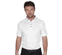 Island GREEN Mens 4 Button CoolPass Polo Shirt - White - S