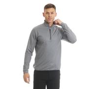 Island Green Men's Quarter Zip Long Sleeve Contemporary Print Thermal Top Layer, Pale Grey, L