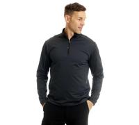 Island Green Men's Quarter Zip Long Sleeve Lined Windproof Top Layer, Charcoal/Black, M