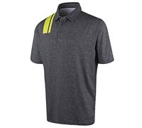 Island GREEN Mens Spring/Summer Collection Golf Shirt, Charcoal/Lime, L EU