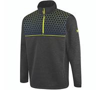 Island GREEN Mens Top Layer 1/4 Zip Printed Yoke Stretch Thermal Golf Sweater Pullover Charcoal Medium