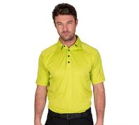 Island Green Mens Topstitched Golf Polo Shirt (Lime) - Size Small