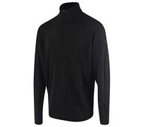 ISLAND GREEN MENS ZIP NECK KNIT JUMPER - BLACK - LARGE Size: Large
