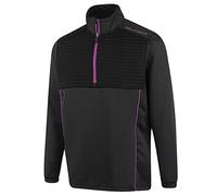 Island GREEN Mens Zip Neck Ribbed Sweater - Black - S