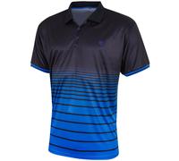 ISLAND GREEN SUBLIMATED STRIPE GOLF POLO SHIRT - BLUE